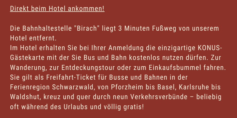 KONUS- Gästekarte um kostenlos Bus und Bahn zu fahren im Schwarzwald